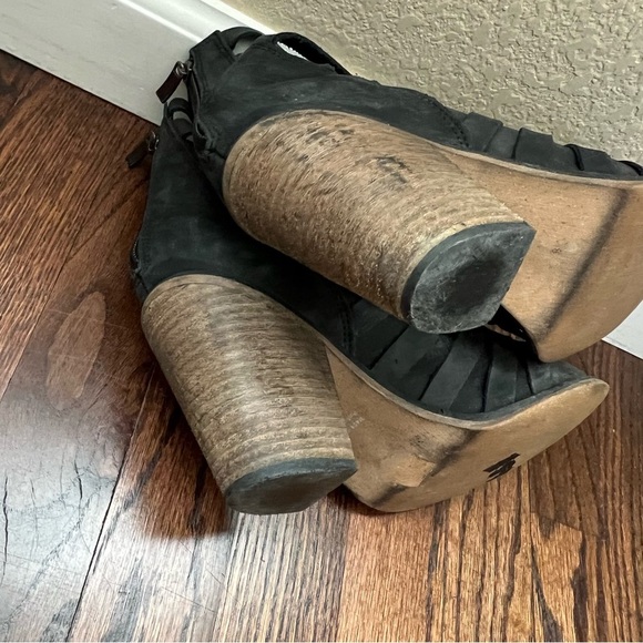 Free People Hybrid Strappy Suede Leather Boots Booties Heels Size 40 US 9-9.5, - Picture 11 of 16